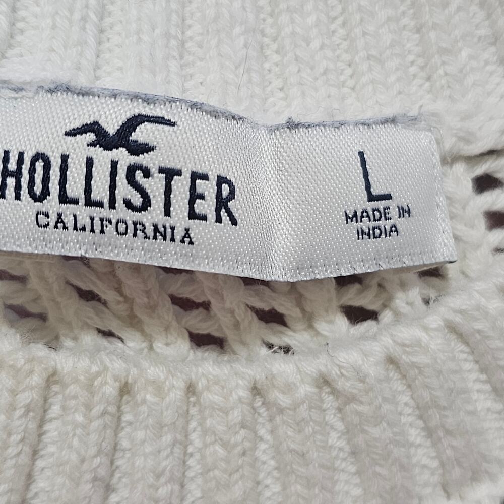 Hollister Stripped Sweater Vest Coastal Preppy Cotton Size L - Picture 3 of 5